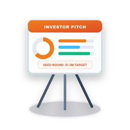 3D presentation easel display board with investment traction breakdown